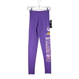 Zubaz NFL Apparel Minnesota Vikings Womens X-Small Spellout Leggings NWT